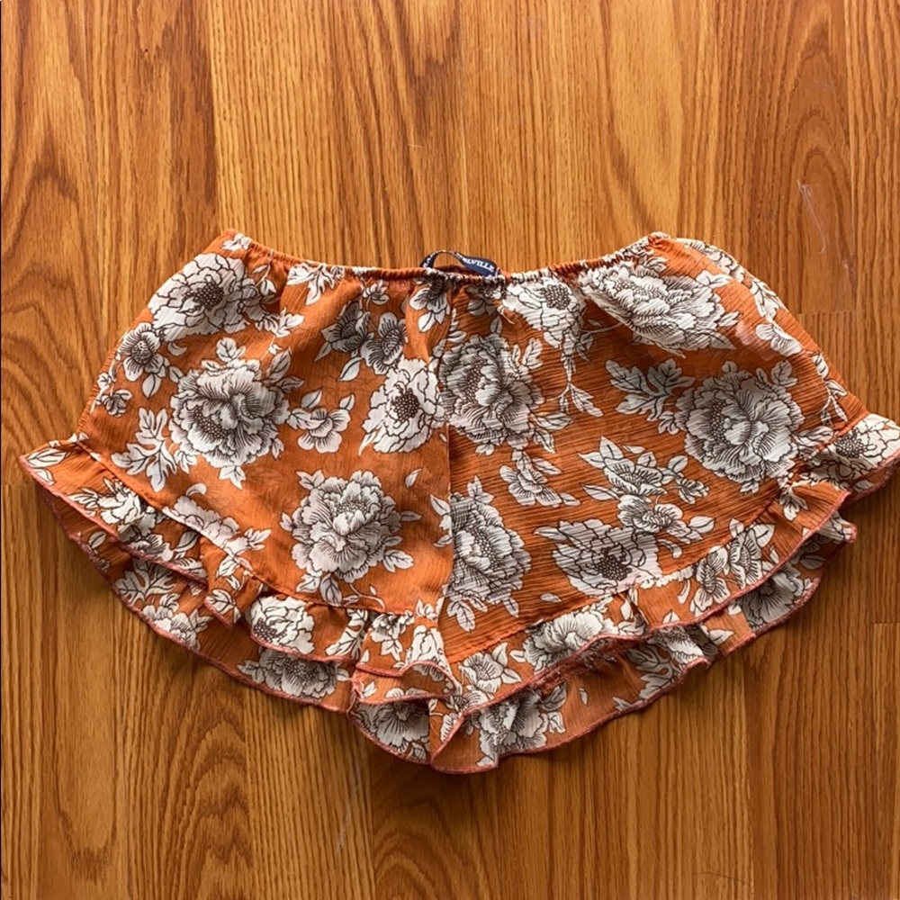 Brand Melville Floral Ruffle Lounge Shorts